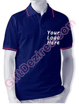 Designer Navy Blue and Red Color Company Logo T Shirts
